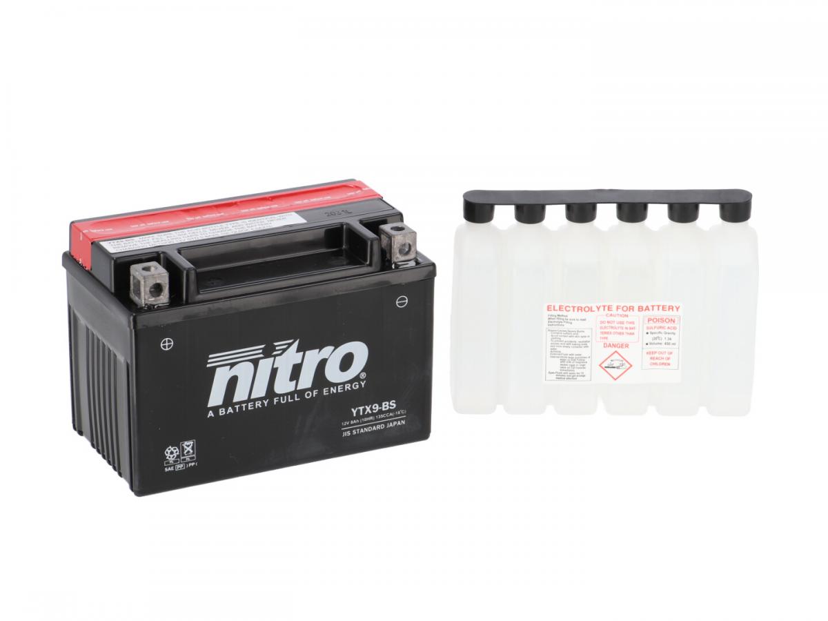 NITRO NTX9-BS AGM - Open with acid pack